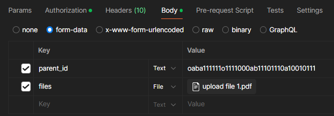 Sample Input for Upload File